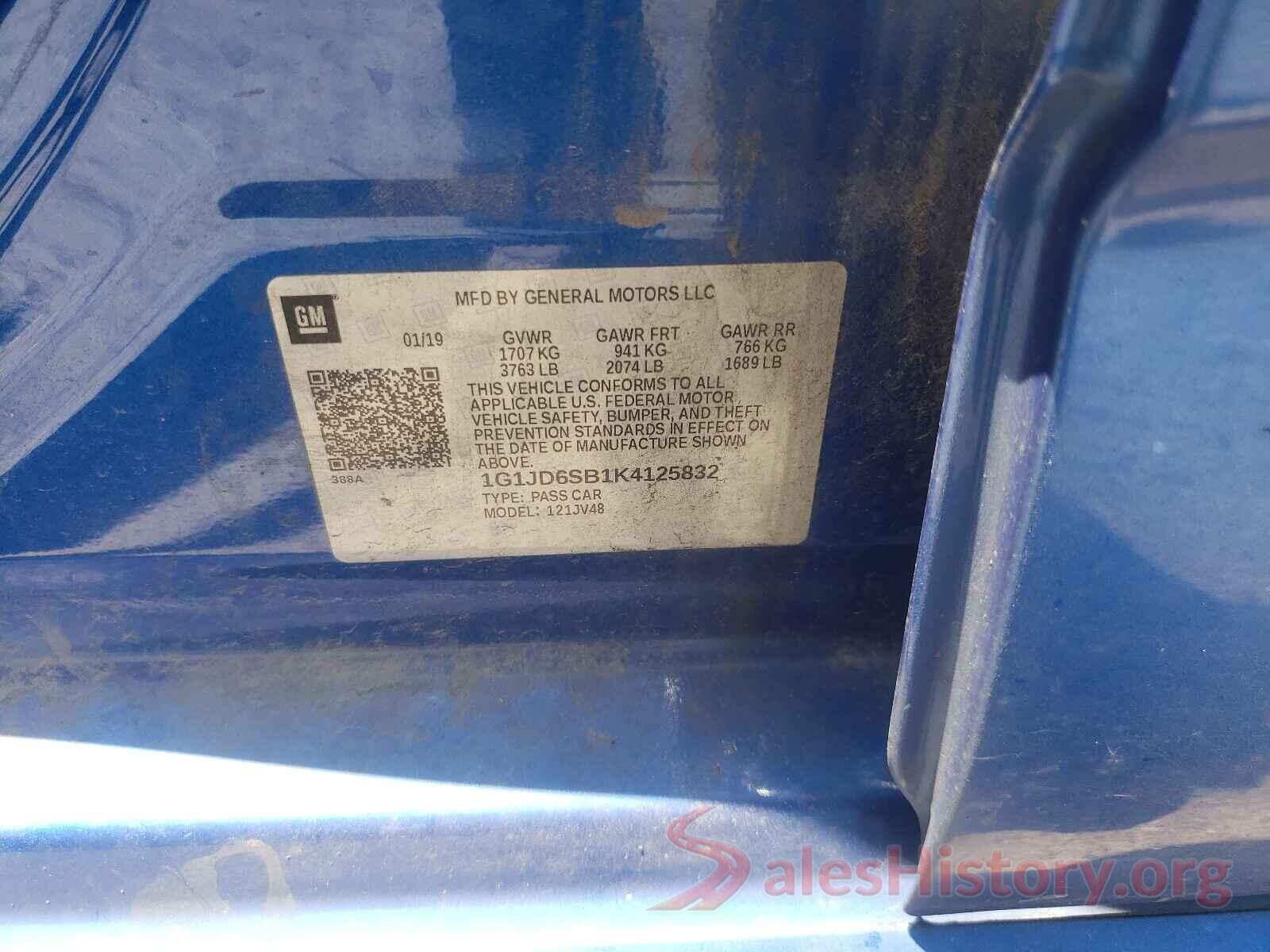 1G1JD6SB1K4125832 2019 CHEVROLET SONIC