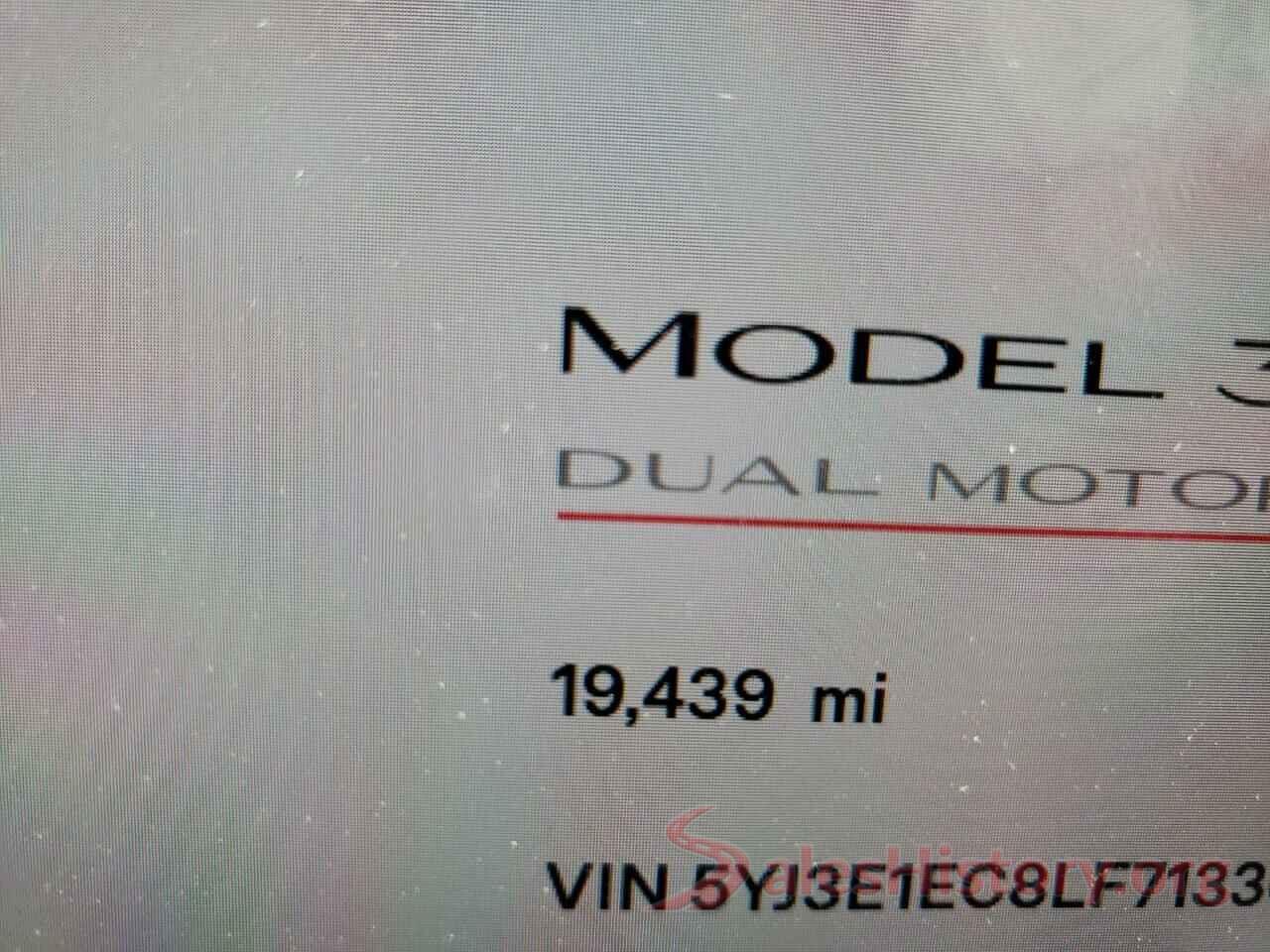 5YJ3E1EC8LF713368 2020 TESLA MODEL 3