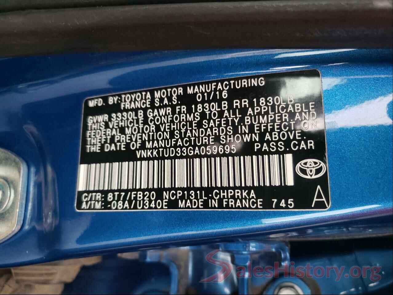 VNKKTUD33GA059695 2016 TOYOTA YARIS