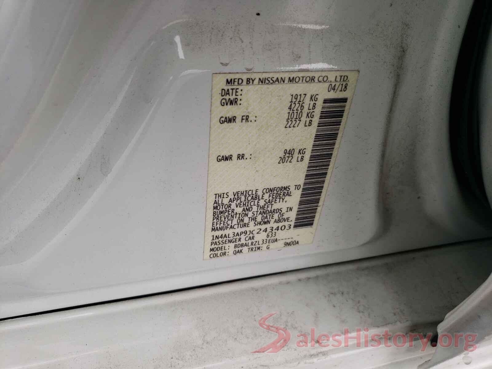 1N4AL3AP9JC243403 2018 NISSAN ALTIMA