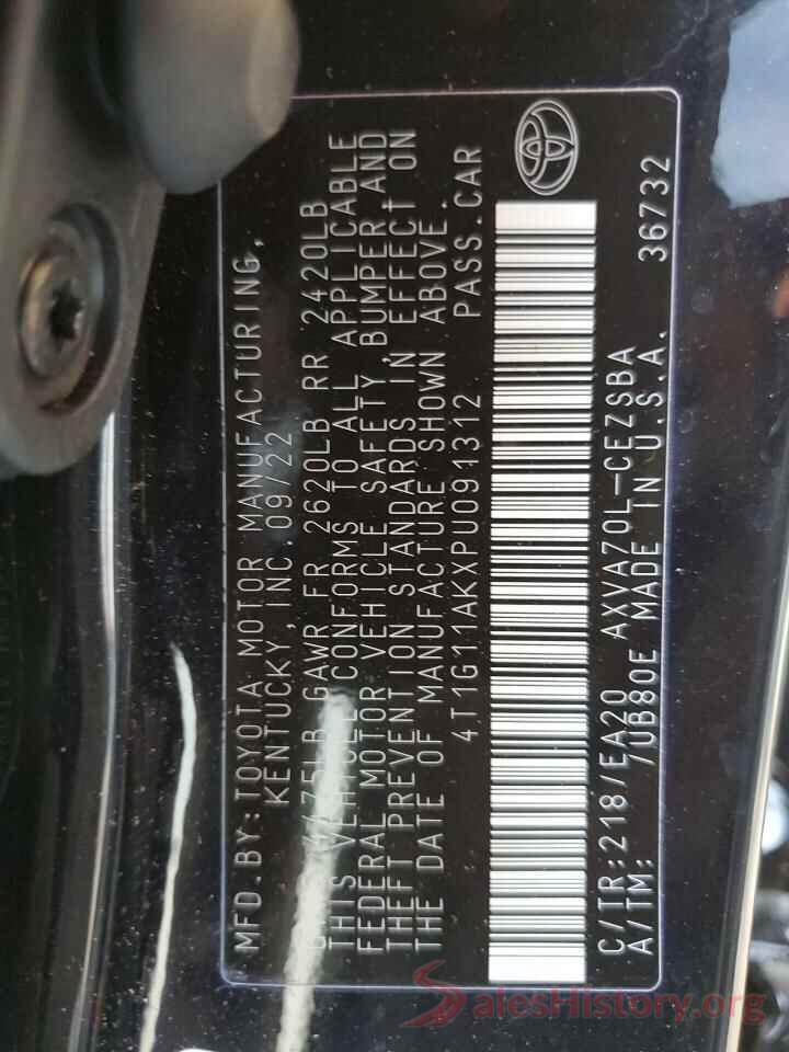 4T1G11AKXPU091312 2023 TOYOTA CAMRY