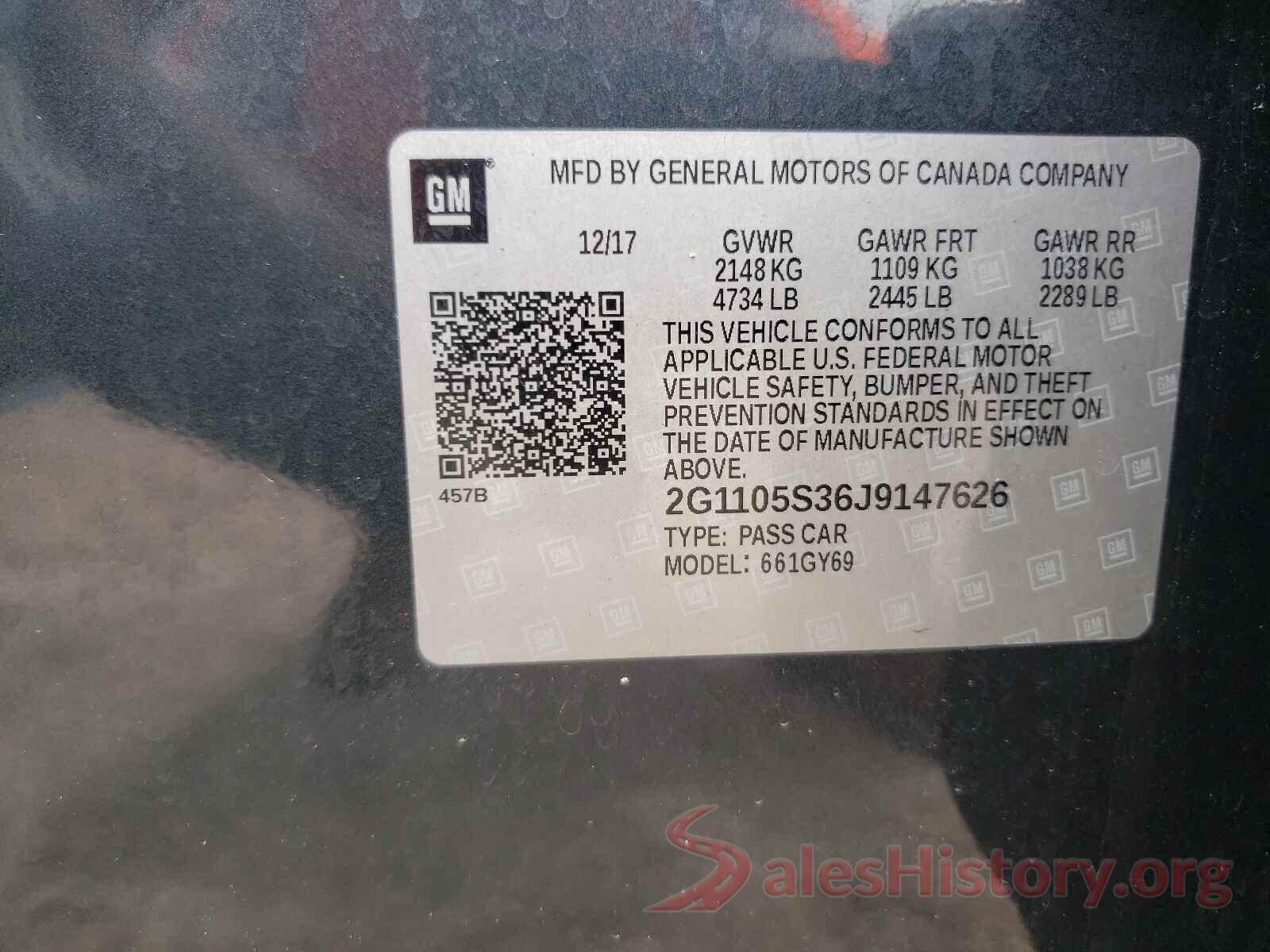 2G1105S36J9147626 2018 CHEVROLET IMPALA