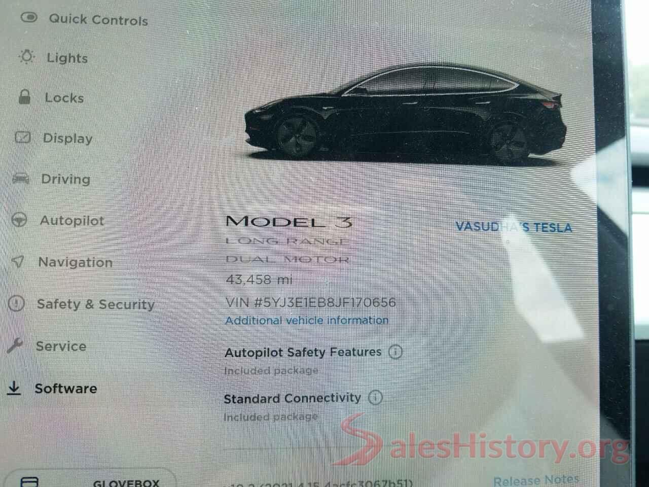 5YJ3E1EB8JF170656 2018 TESLA MODEL 3