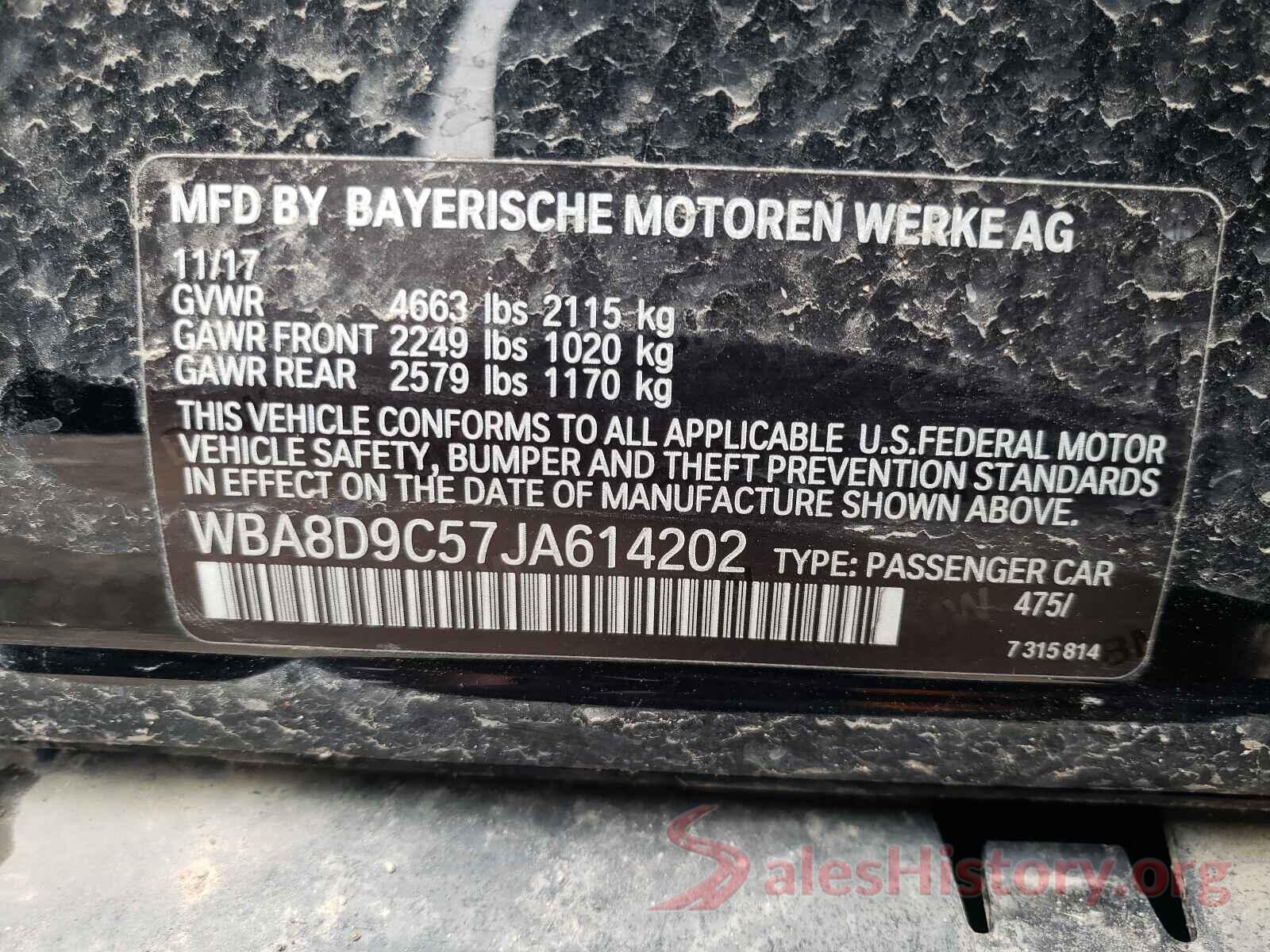 WBA8D9C57JA614202 2018 BMW 3 SERIES