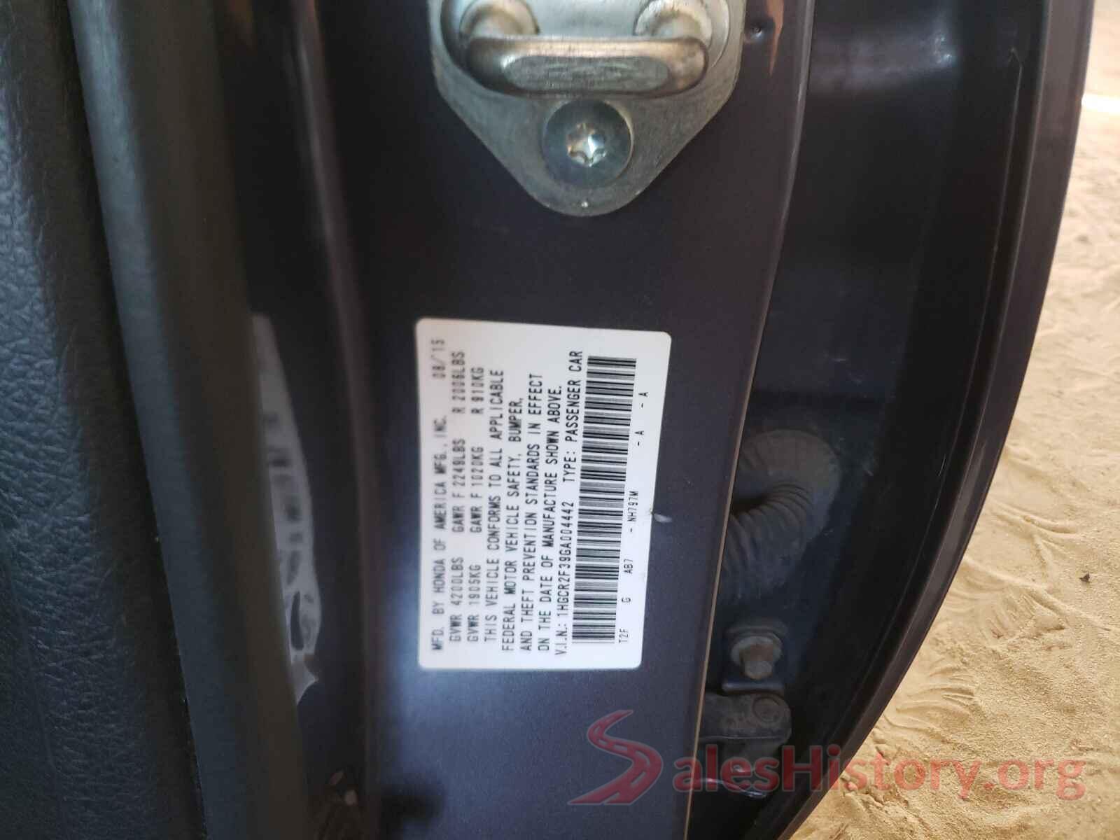 1HGCR2F39GA004442 2016 HONDA ACCORD