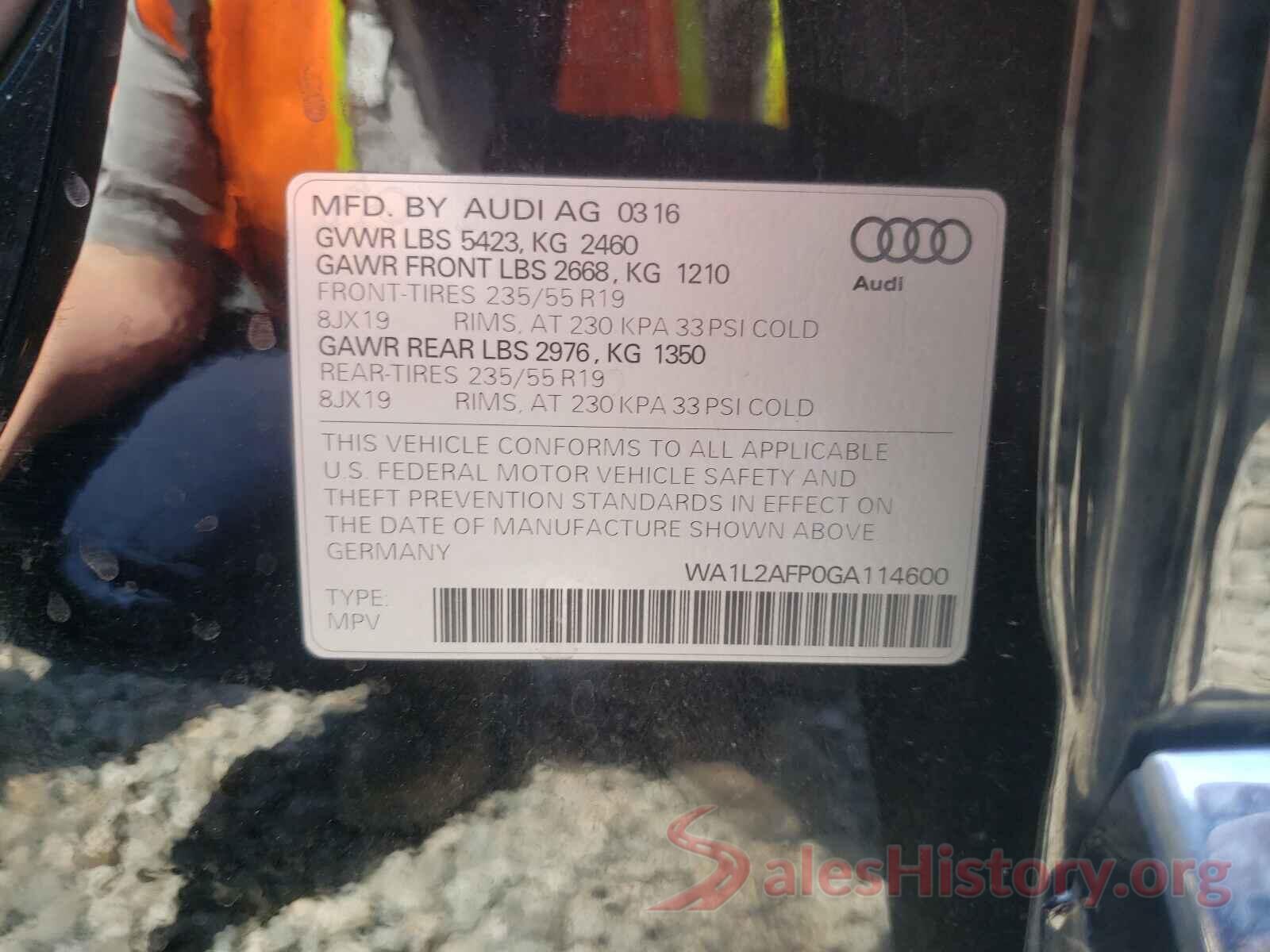 WA1L2AFP0GA114600 2016 AUDI Q5