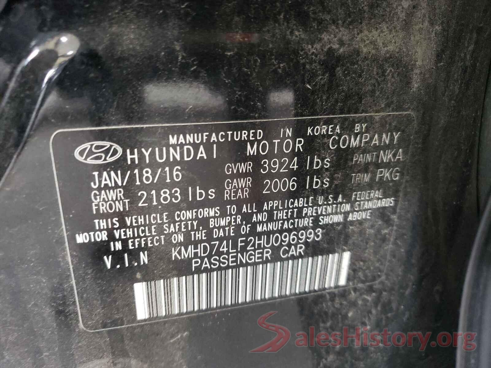 KMHD74LF2HU096993 2017 HYUNDAI ELANTRA