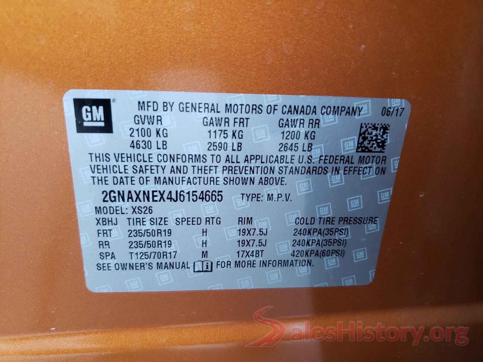 2GNAXNEX4J6154665 2018 CHEVROLET EQUINOX