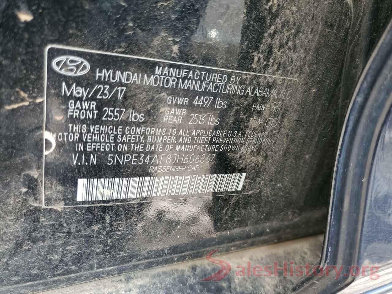 5NPE34AF8JH606867 2018 HYUNDAI SONATA