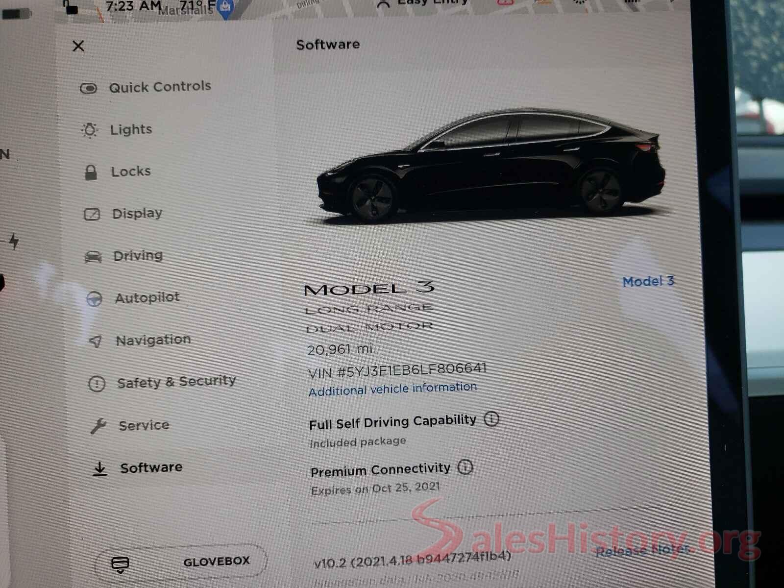 5YJ3E1EB6LF806641 2020 TESLA MODEL 3