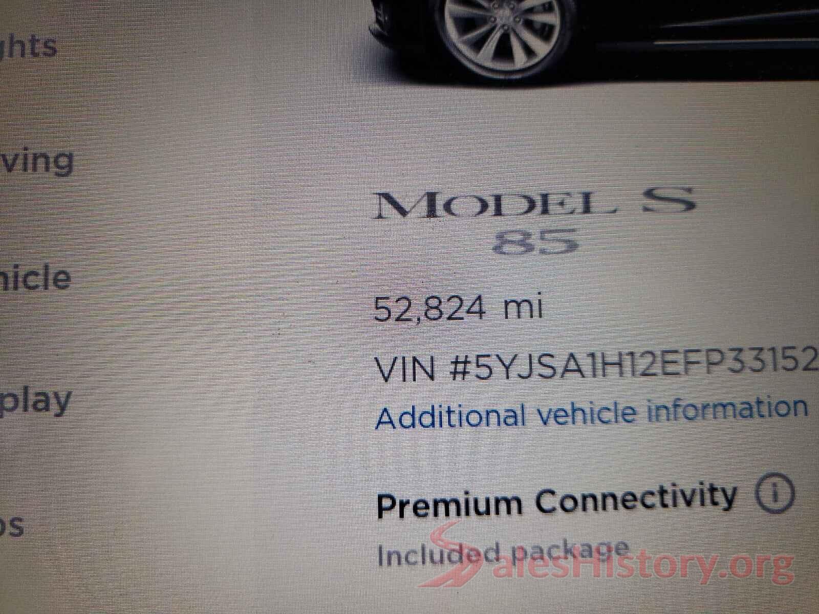 5YJSA1H12EFP33152 2014 TESLA MODEL S