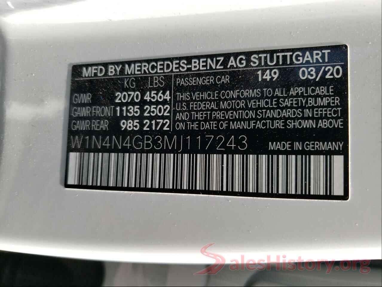 W1N4N4GB3MJ117243 2021 MERCEDES-BENZ GLA-CLASS