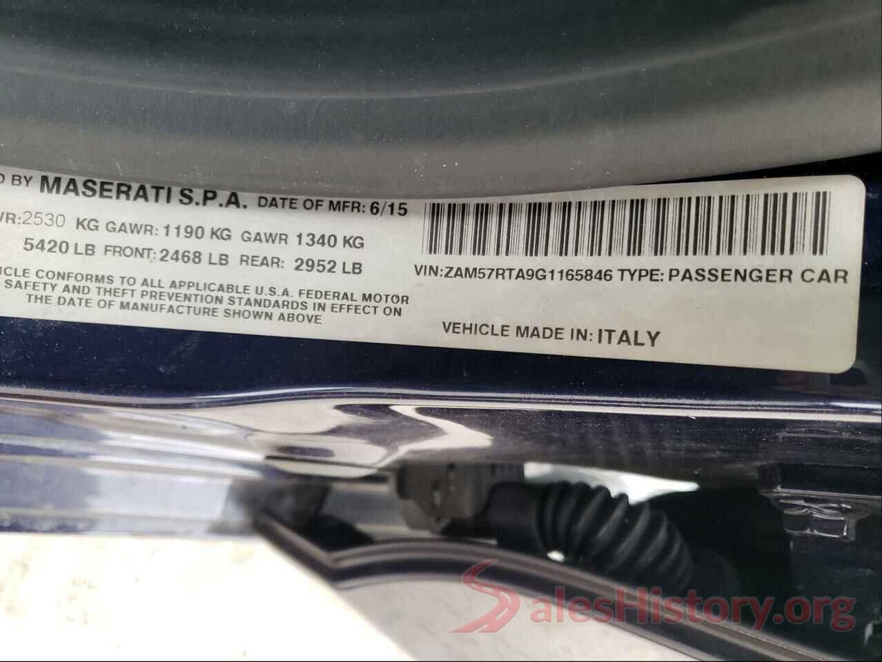 ZAM57RTA9G1165846 2016 MASERATI ALL MODELS