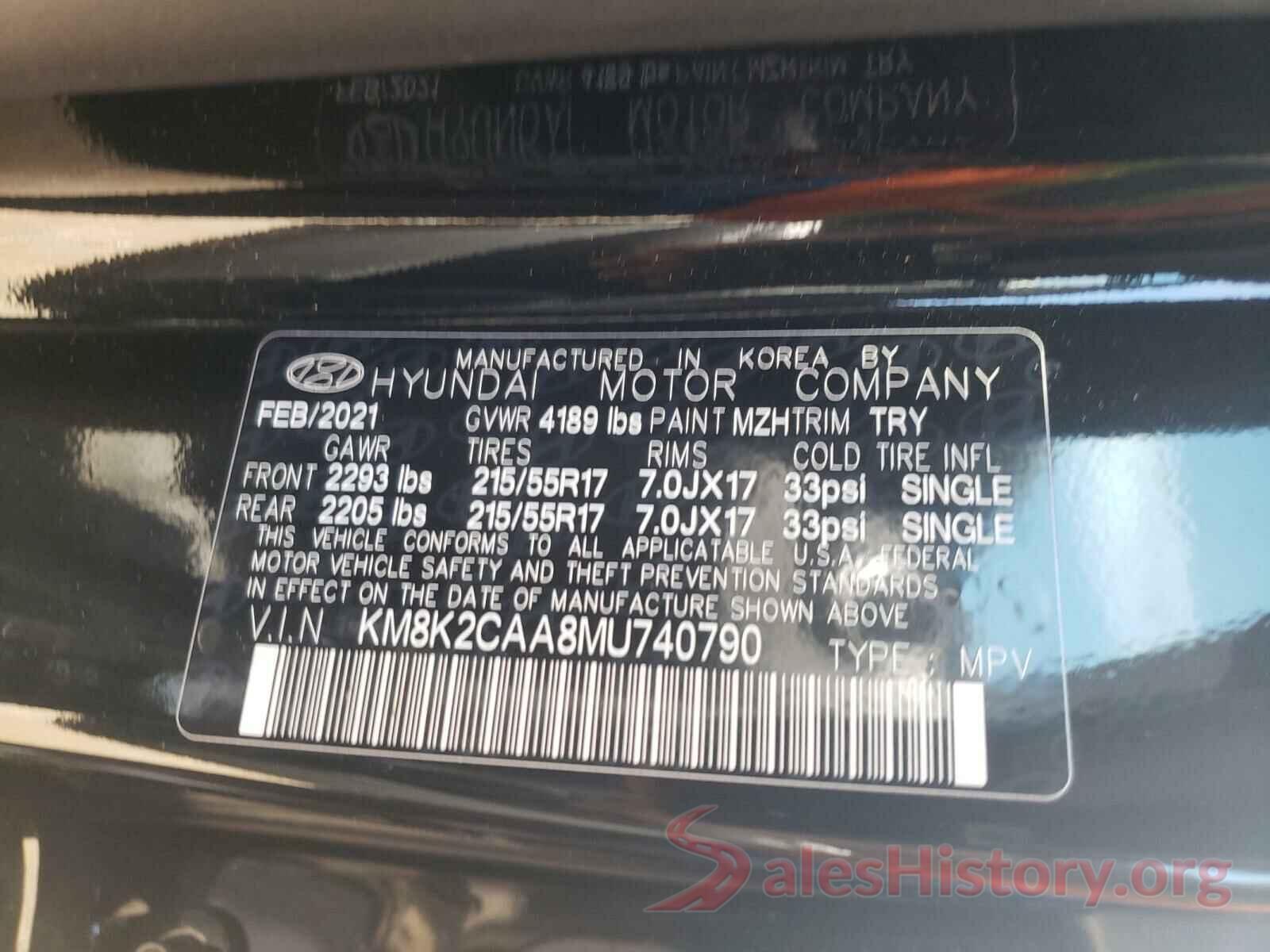 KM8K2CAA8MU740790 2021 HYUNDAI KONA