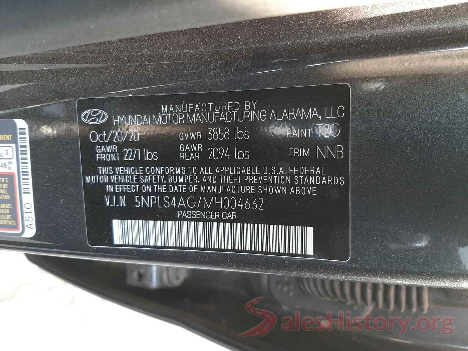 5NPLS4AG7MH004632 2021 HYUNDAI ELANTRA