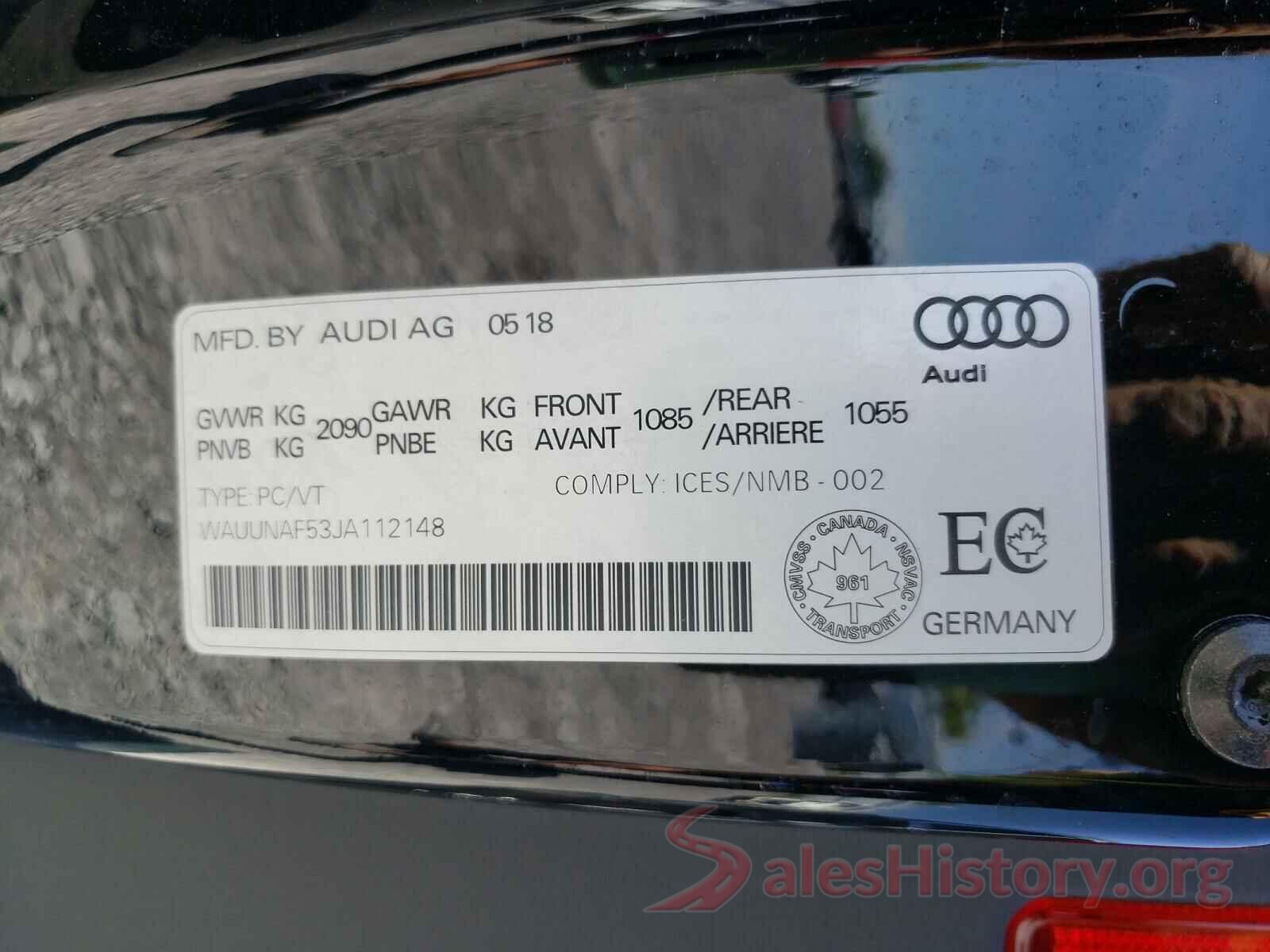 WAUUNAF53JA112148 2018 AUDI A5