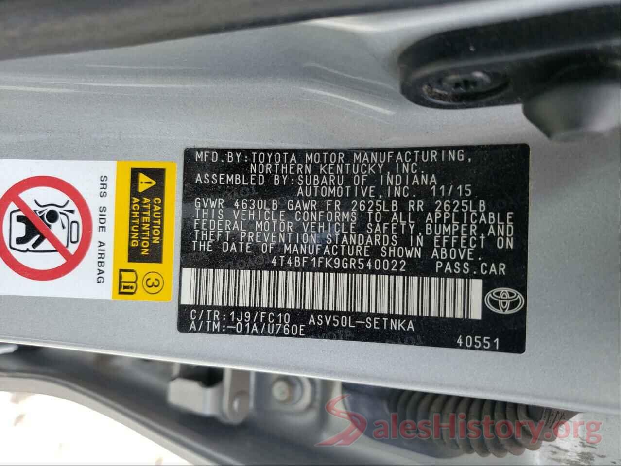 4T4BF1FK9GR540022 2016 TOYOTA CAMRY