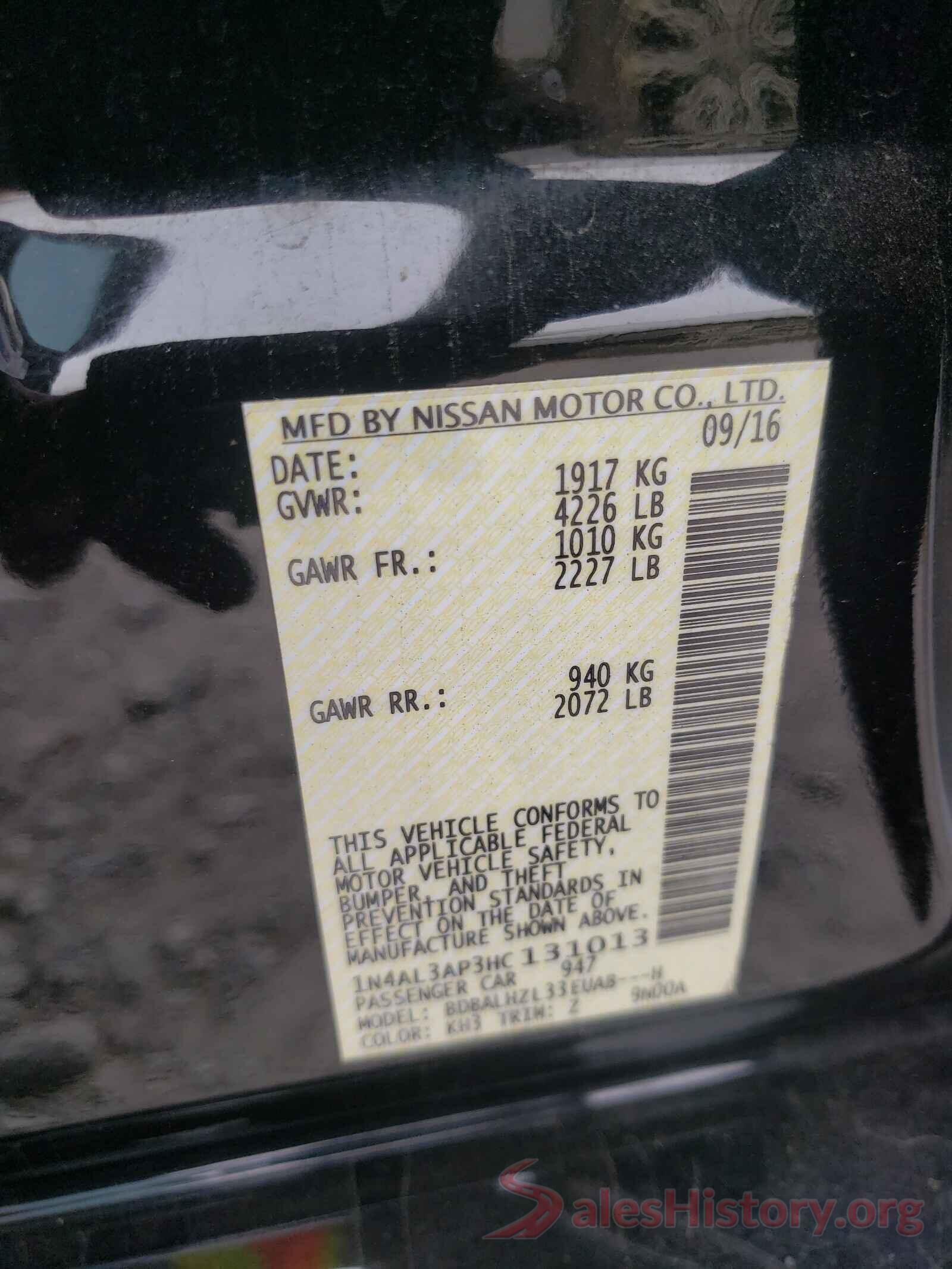 1N4AL3AP3HC131013 2017 NISSAN ALTIMA