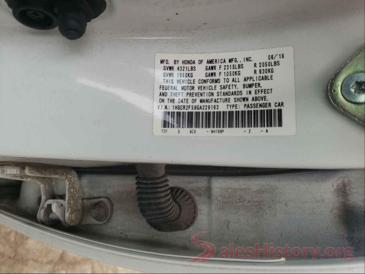 1HGCR2F58GA229193 2016 HONDA ACCORD