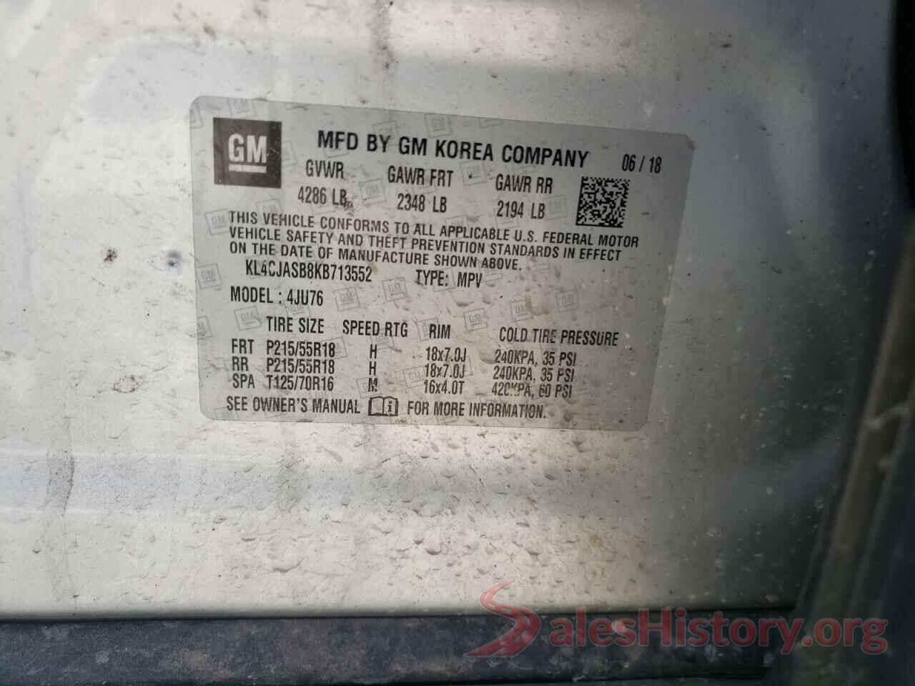 KL4CJASB8KB713552 2019 BUICK ENCORE