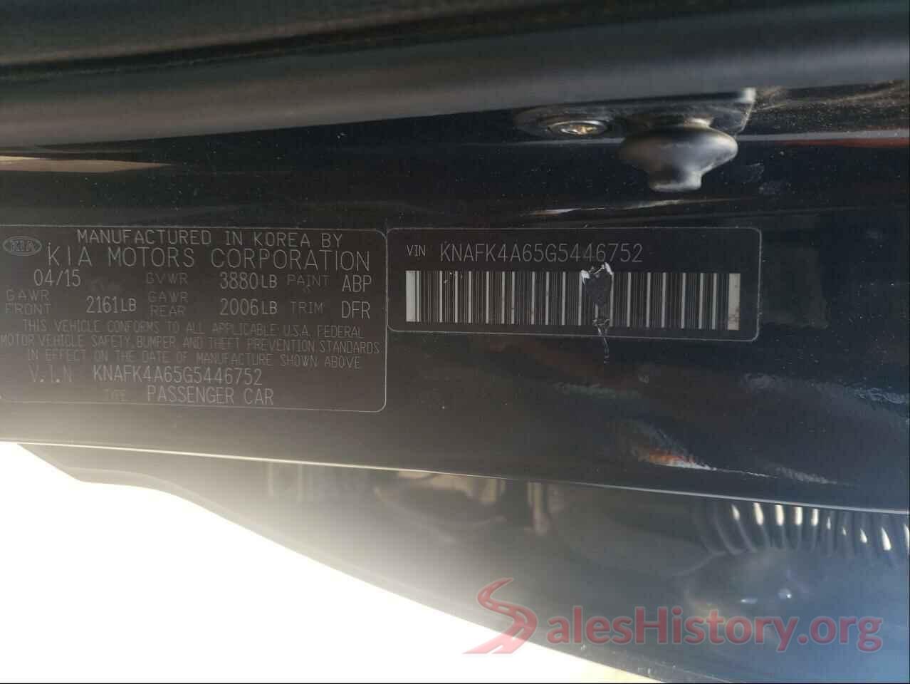 KNAFK4A65G5446752 2016 KIA FORTE