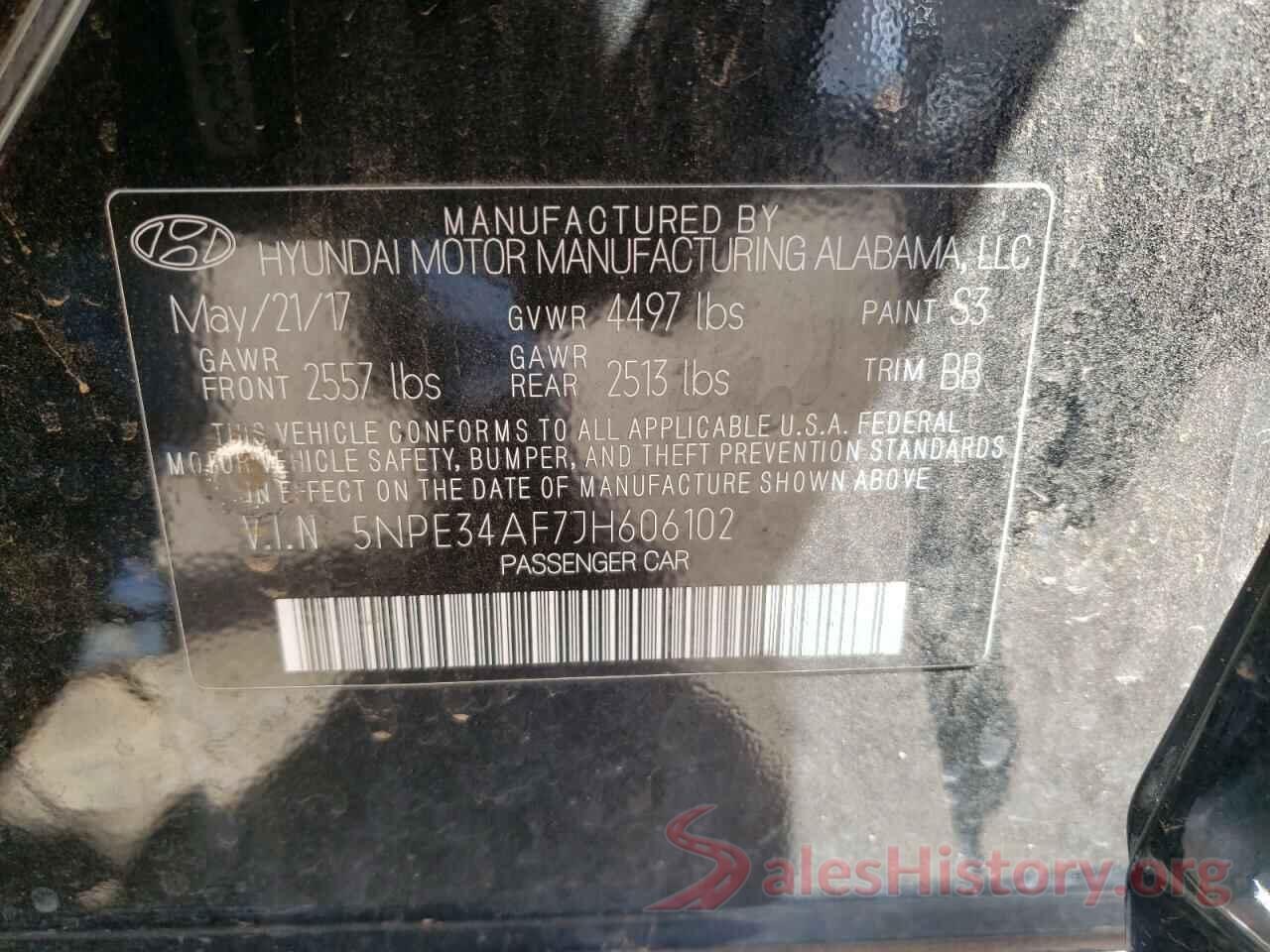 5NPE34AF7JH606102 2018 HYUNDAI SONATA