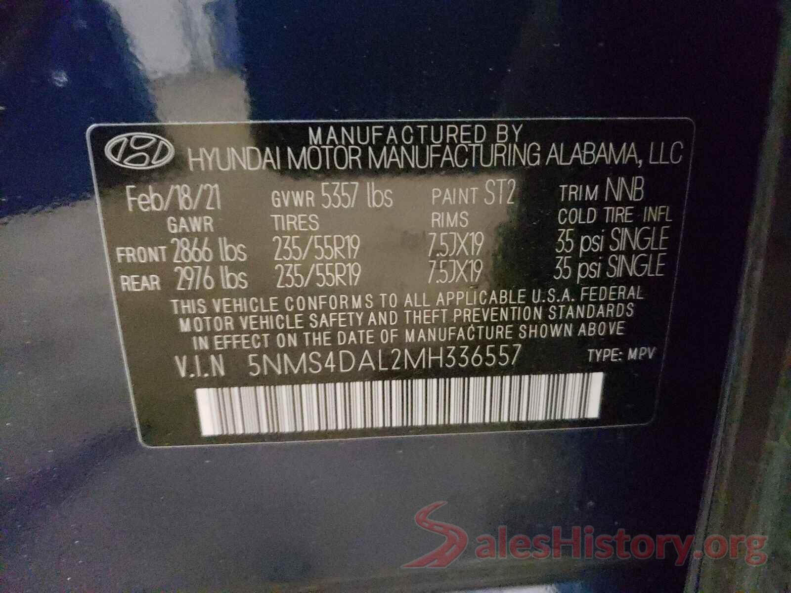 5NMS4DAL2MH336557 2021 HYUNDAI SANTA FE