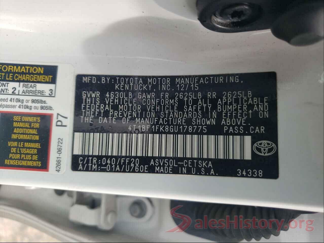 4T1BF1FK8GU178775 2016 TOYOTA CAMRY