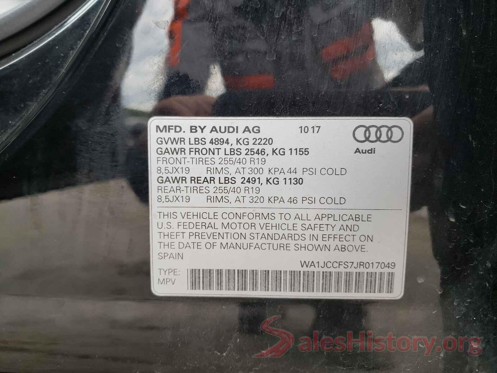 WA1JCCFS7JR017049 2018 AUDI Q3