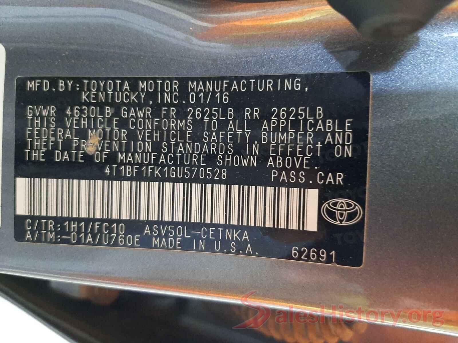 4T1BF1FK1GU570528 2016 TOYOTA CAMRY