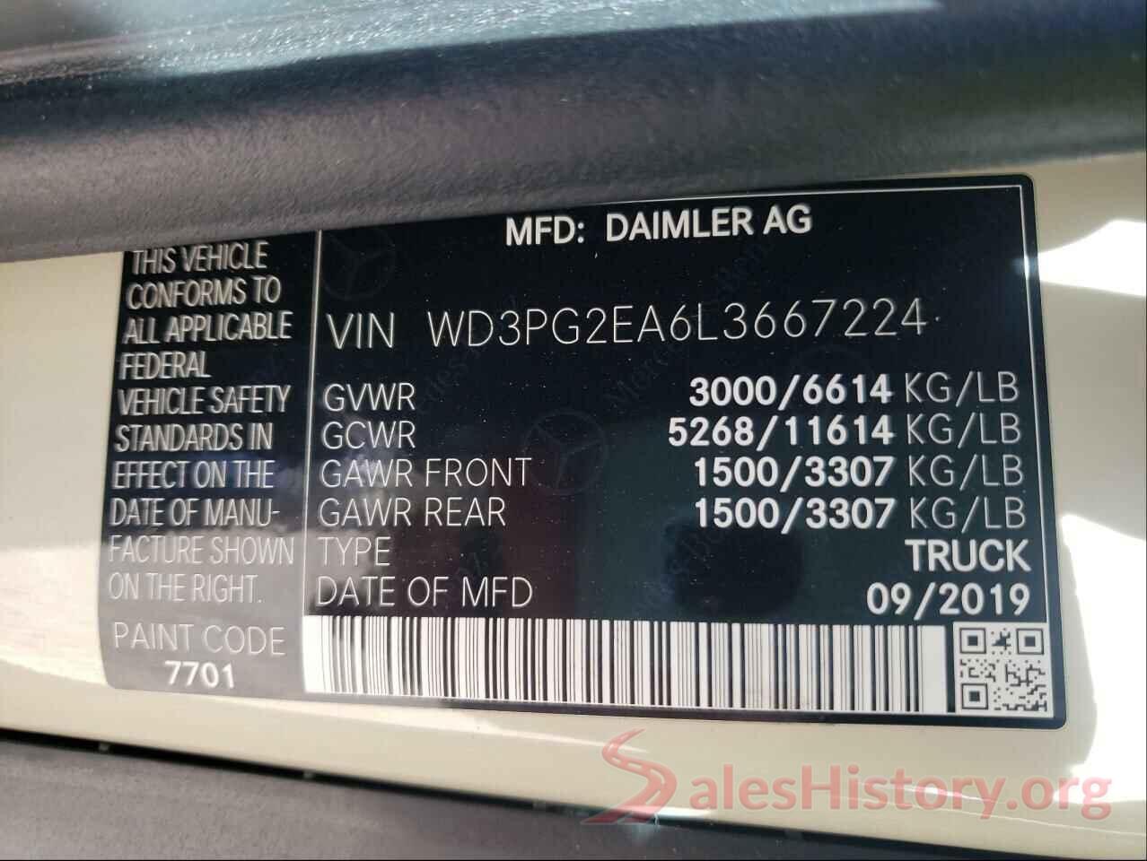 WD3PG2EA6L3667224 2020 MERCEDES-BENZ ALL OTHER