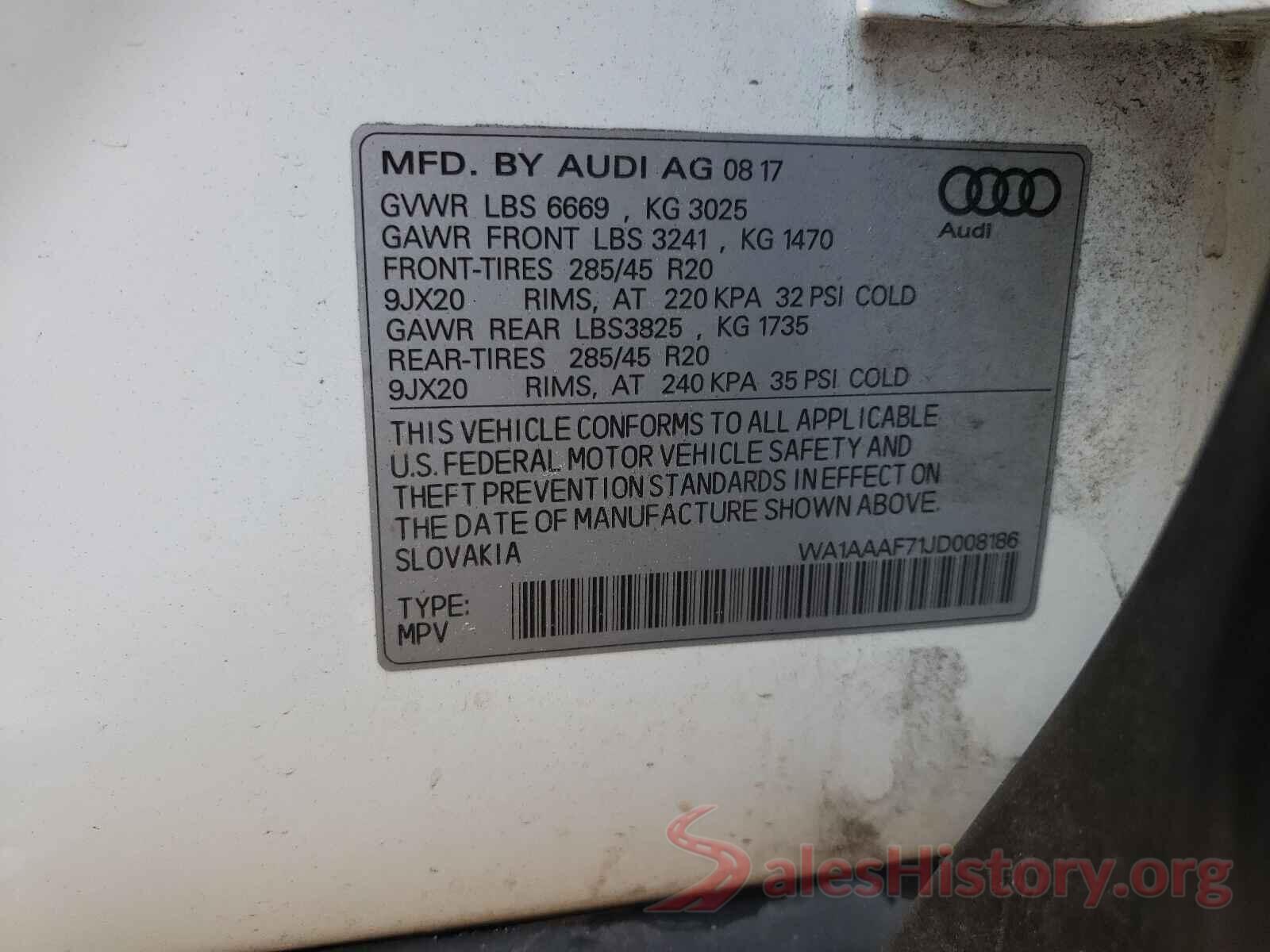 WA1AAAF71JD008186 2018 AUDI Q7