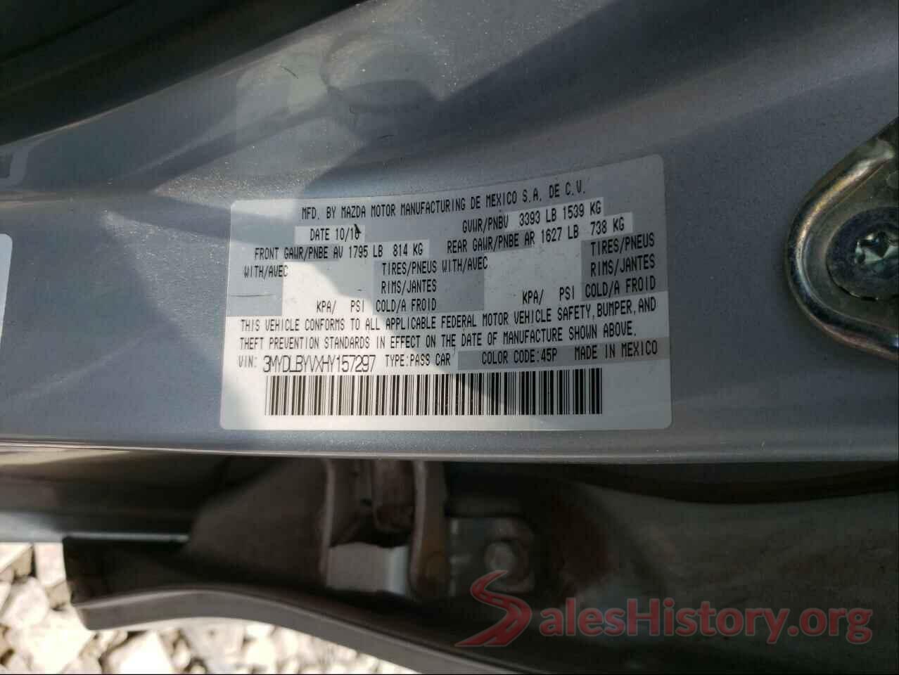 3MYDLBYVXHY157297 2017 TOYOTA YARIS