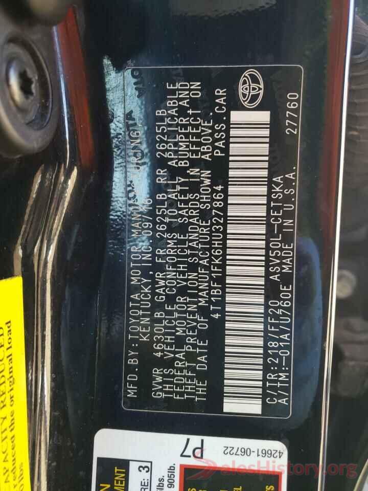 4T1BF1FK6HU327864 2017 TOYOTA CAMRY