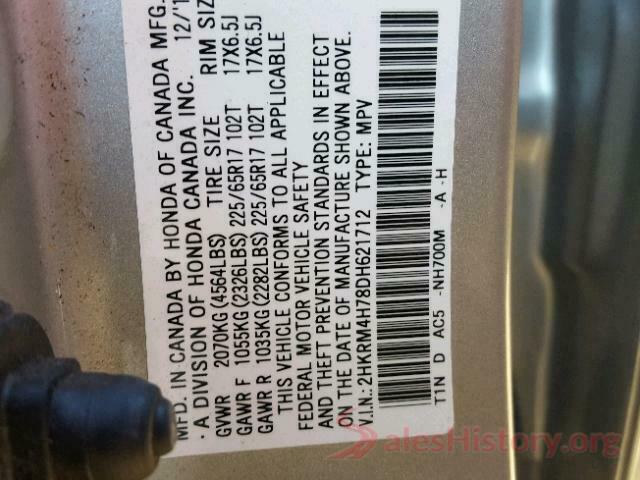 2HKRM4H78DH621712 2013 HONDA CR-V EXL