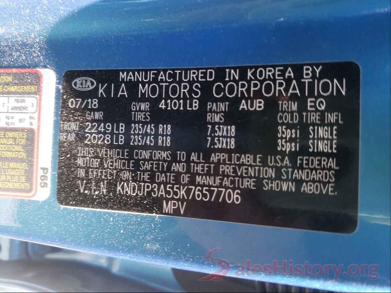 KNDJP3A55K7657706 2019 KIA SOUL