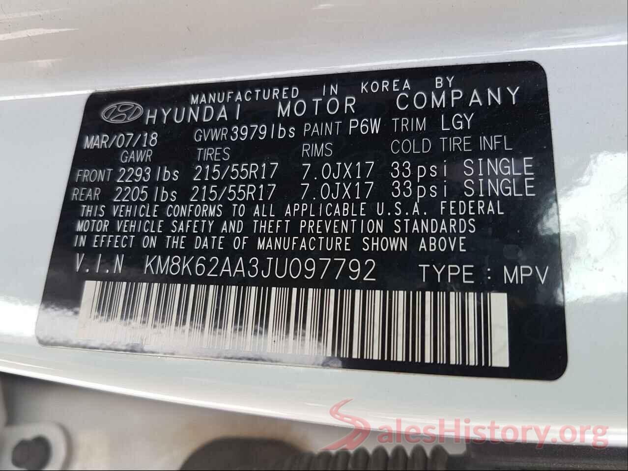 KM8K62AA3JU097792 2018 HYUNDAI KONA