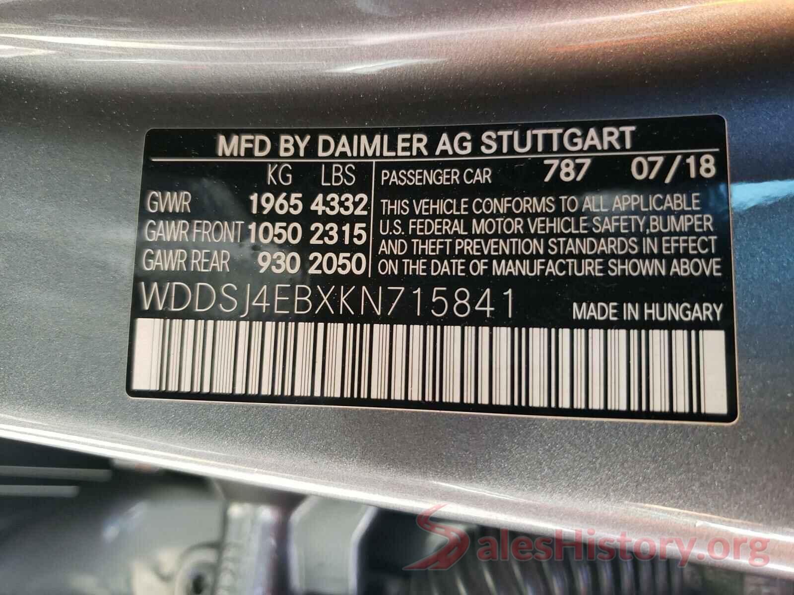 WDDSJ4EBXKN715841 2019 MERCEDES-BENZ CLA-CLASS