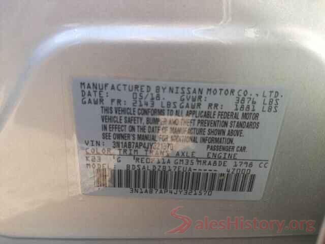 3N1AB7AP4JY321570 2018 NISSAN SENTRA