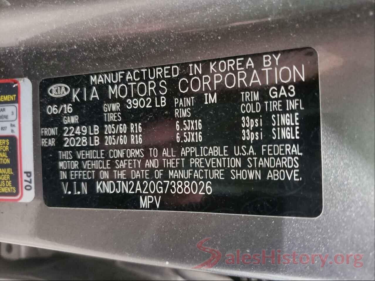 KNDJN2A20G7388026 2016 KIA SOUL