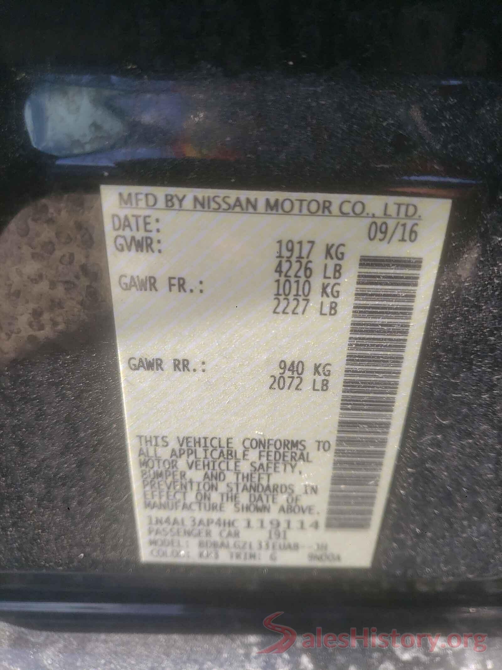 1N4AL3AP4HC119114 2017 NISSAN ALTIMA