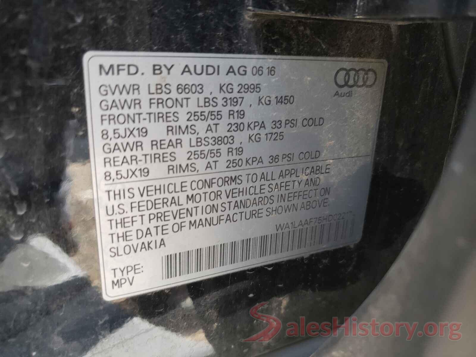 WA1LAAF75HD022174 2017 AUDI Q7