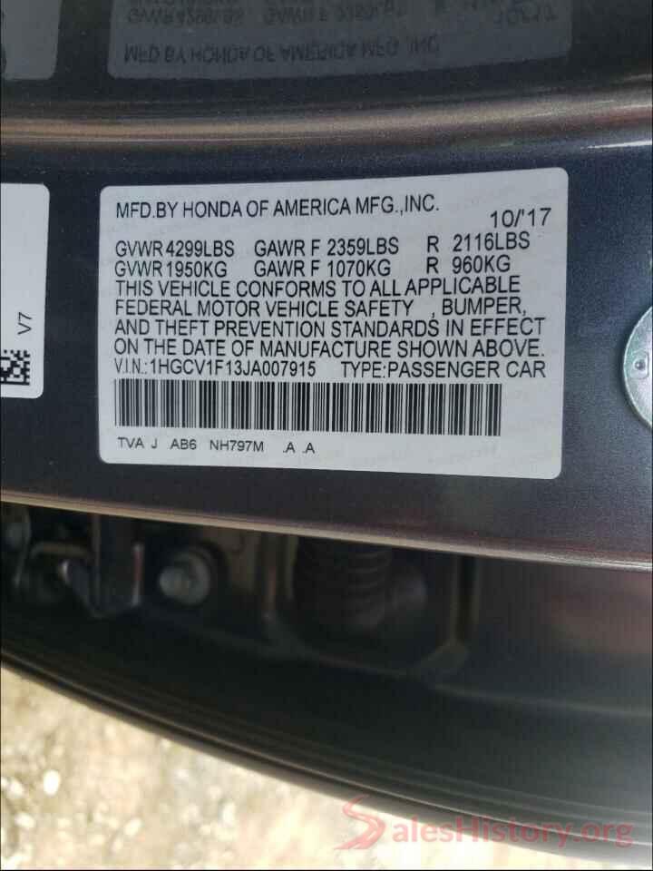 1HGCV1F13JA007915 2018 HONDA ACCORD