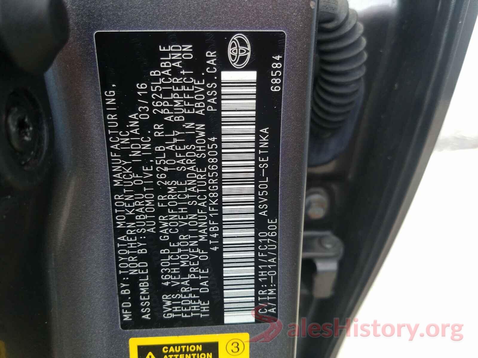 4T4BF1FK8GR568054 2016 TOYOTA CAMRY