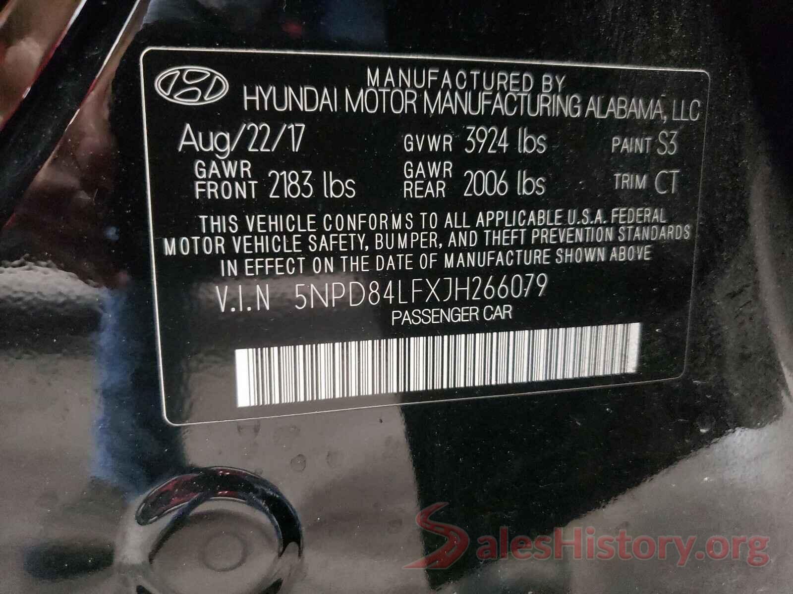 5NPD84LFXJH266079 2018 HYUNDAI ELANTRA