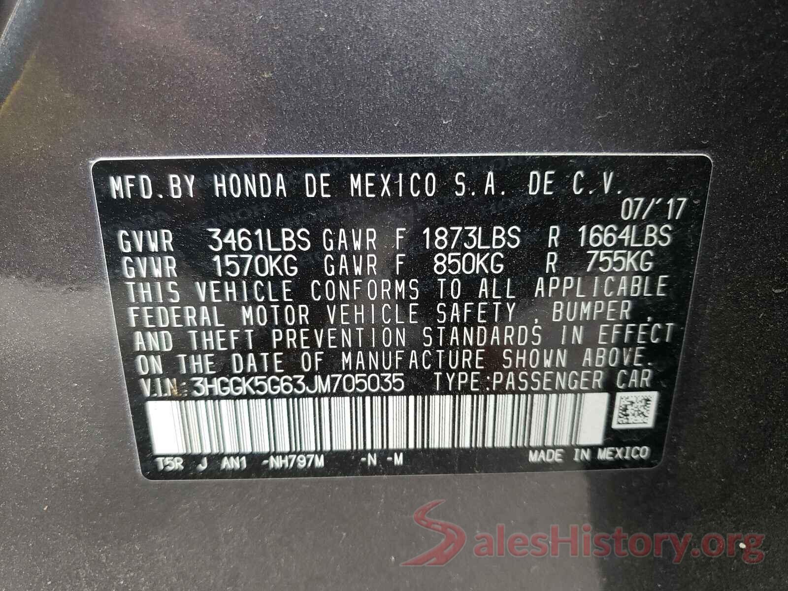 3HGGK5G63JM705035 2018 HONDA FIT