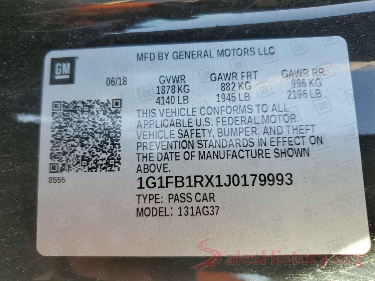 1G1FB1RX1J0179993 2018 CHEVROLET CAMARO