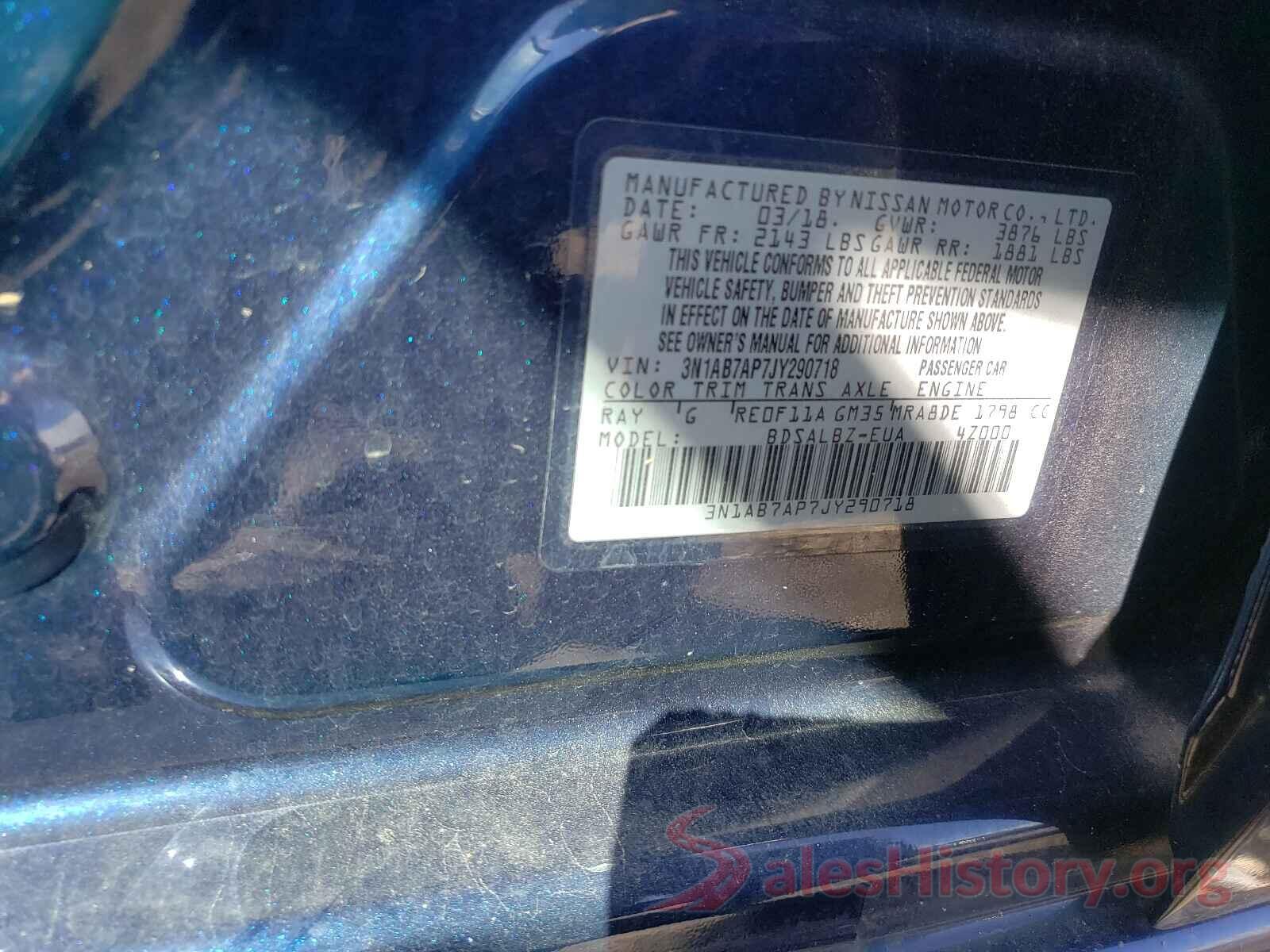 3N1AB7AP7JY290718 2018 NISSAN SENTRA