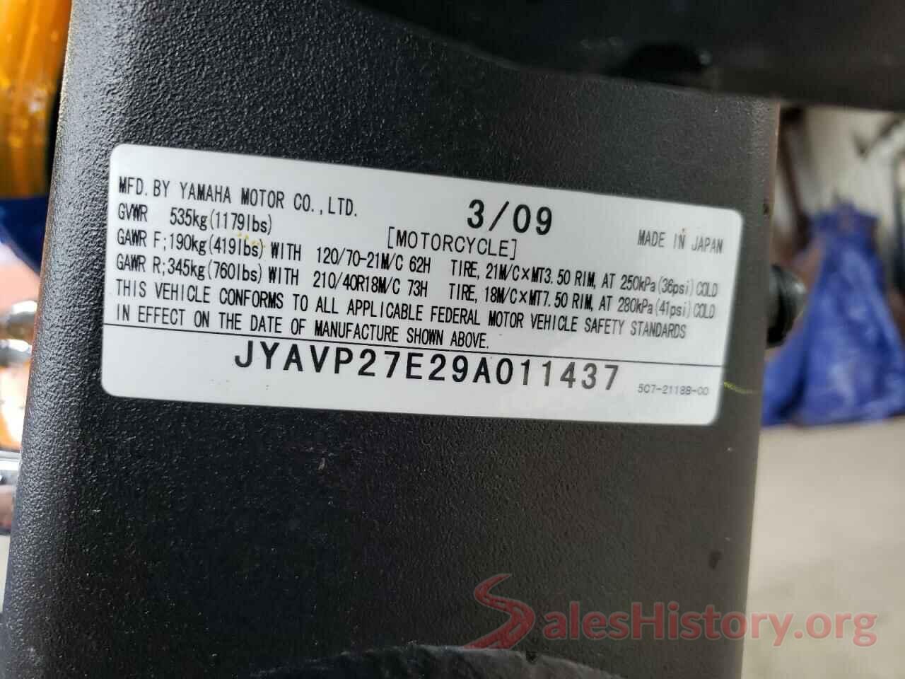 JYAVP27E29A011437 2009 YAMAHA ALL OTHER