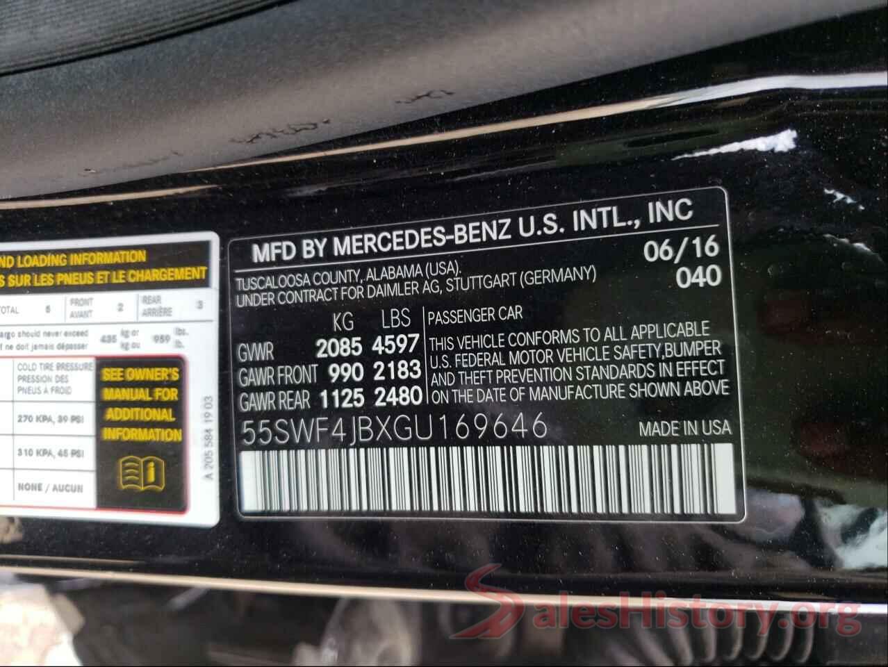 55SWF4JBXGU169646 2016 MERCEDES-BENZ C CLASS